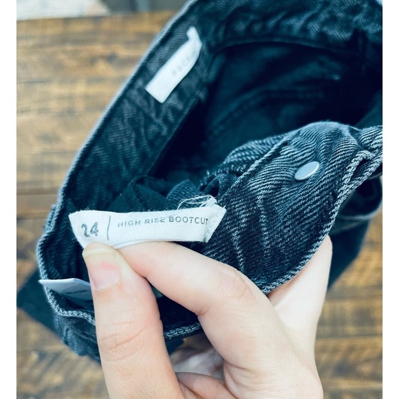 Pacsun Denim Jean Girls Women SZ 24- Color Black Gray Piece-High Rise Patch - Picture 8 of 8